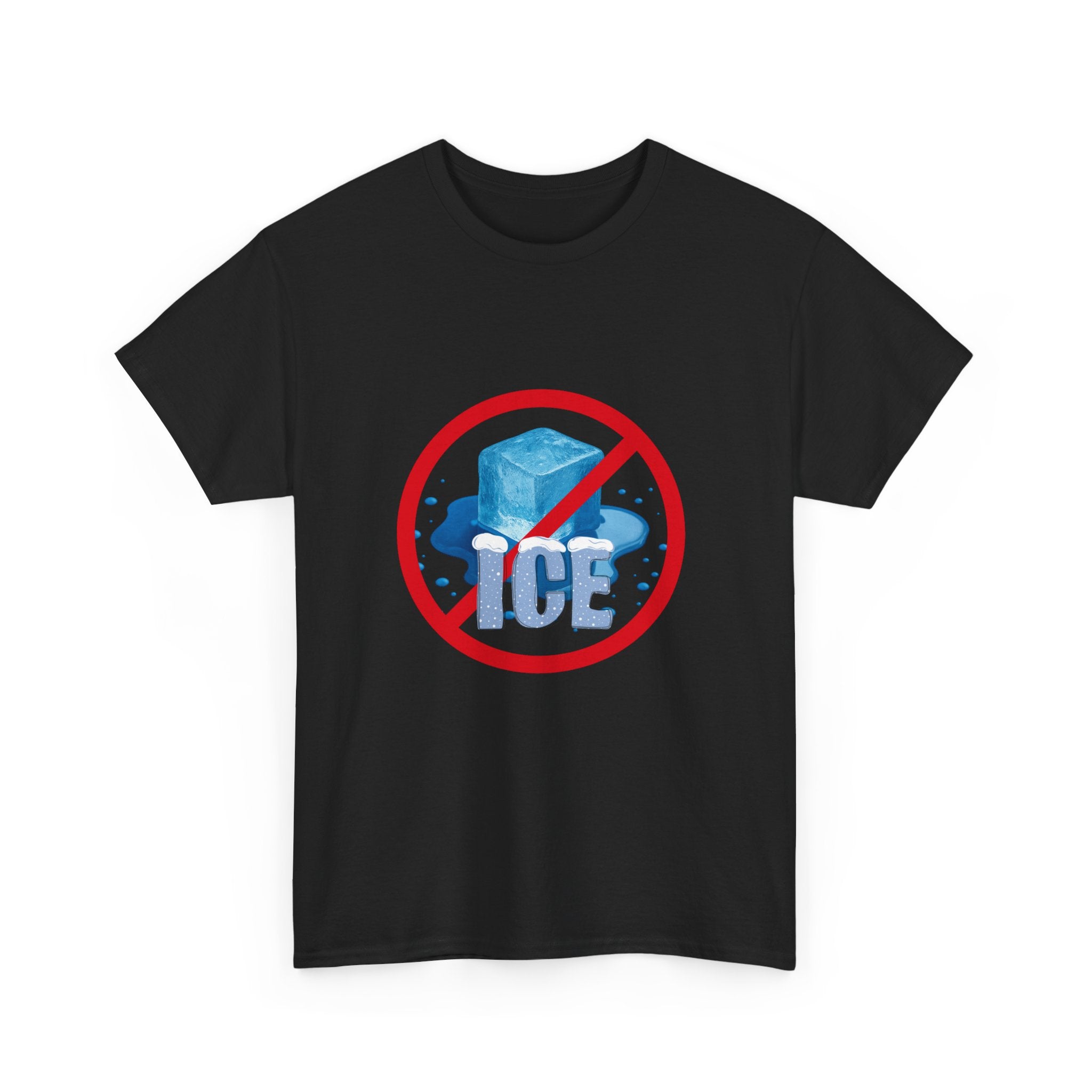 No Ice Unisex Heavy Cotton Tee, Fun Summer Shirt, Chill Vibe Shirt, Ice-Free Design Tee, Perfect Gift for Ice Haters