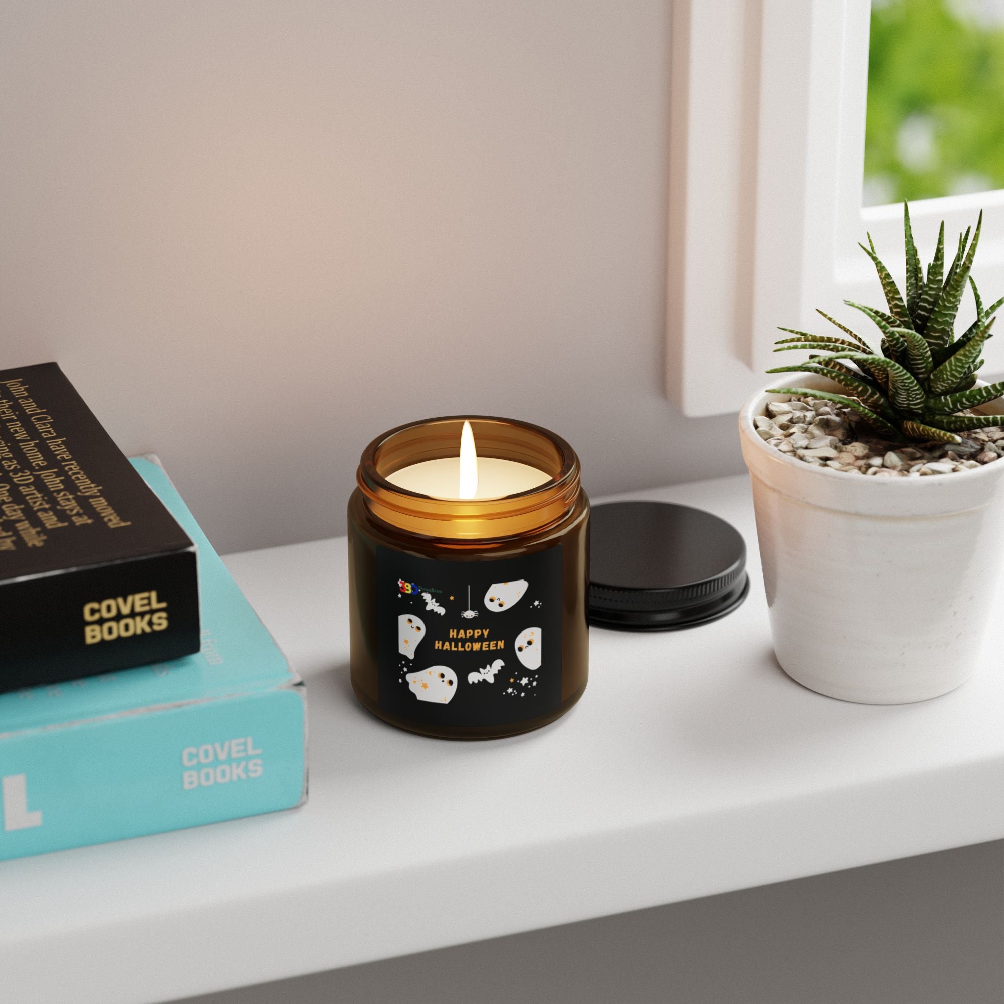 Halloween Scented Soy Candle, Multi-Size Amber Jar, Fall Decor, Spooky Gifts, Home Fragrance, Aromatherapy