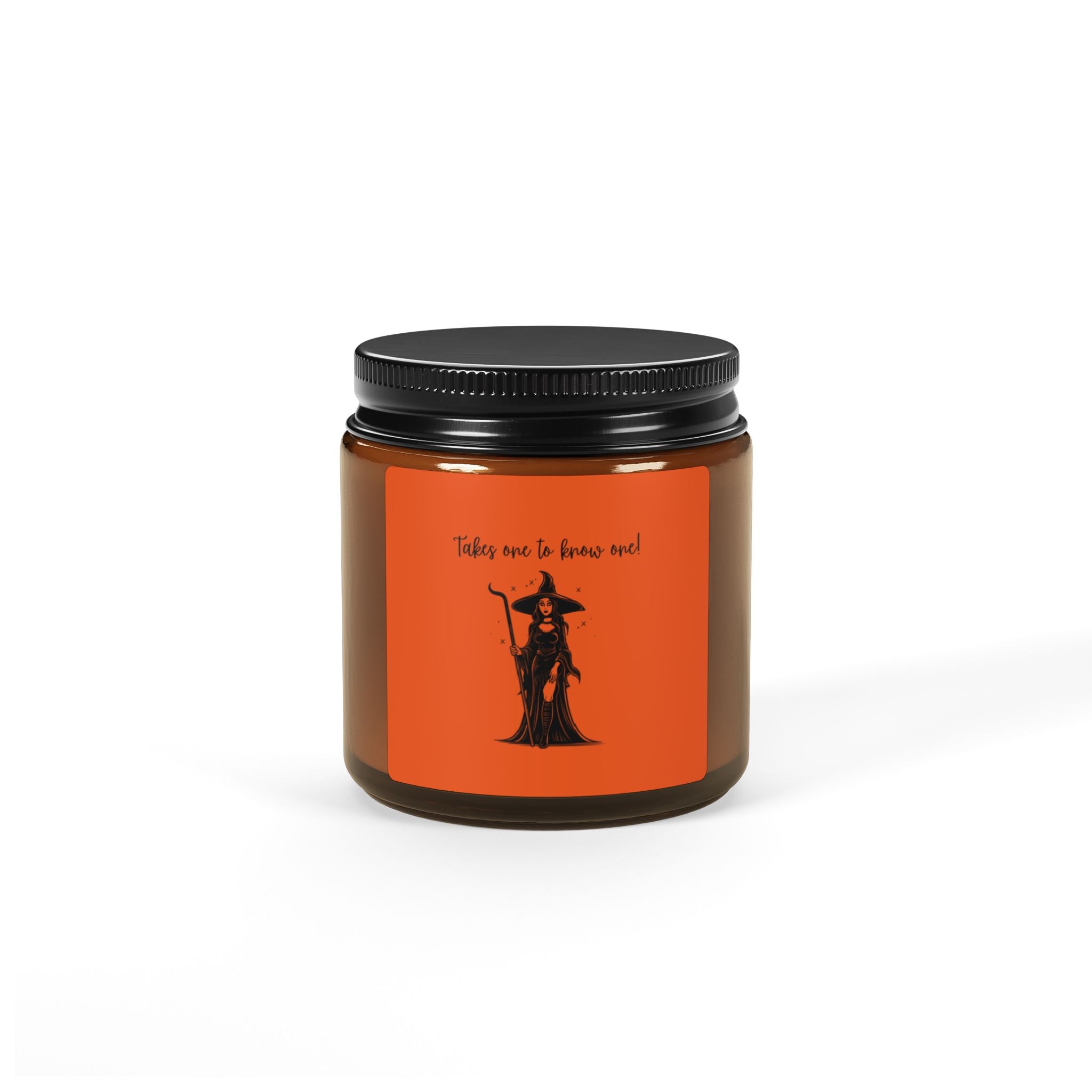 Halloween Witch Scented Soy Candle | Spooky Home Decor, October Gift, Aromatherapy Jar, Amber Jar Candle, Witch decor