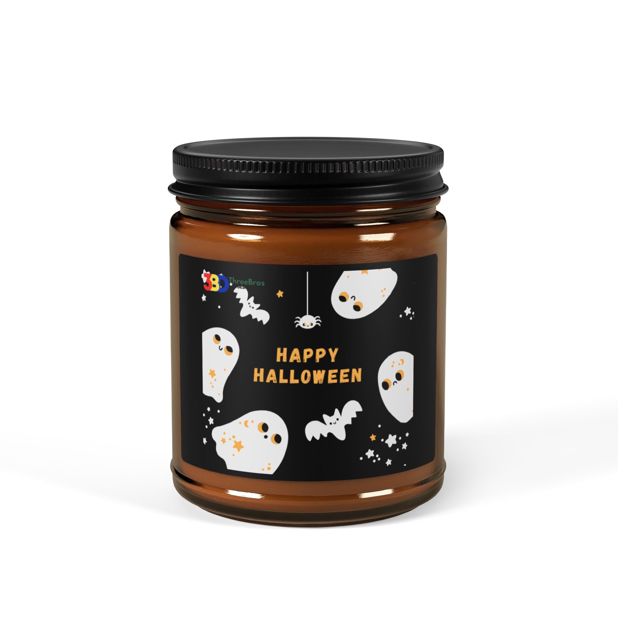 Halloween Scented Soy Candle, Multi-Size Amber Jar, Fall Decor, Spooky Gifts, Home Fragrance, Aromatherapy