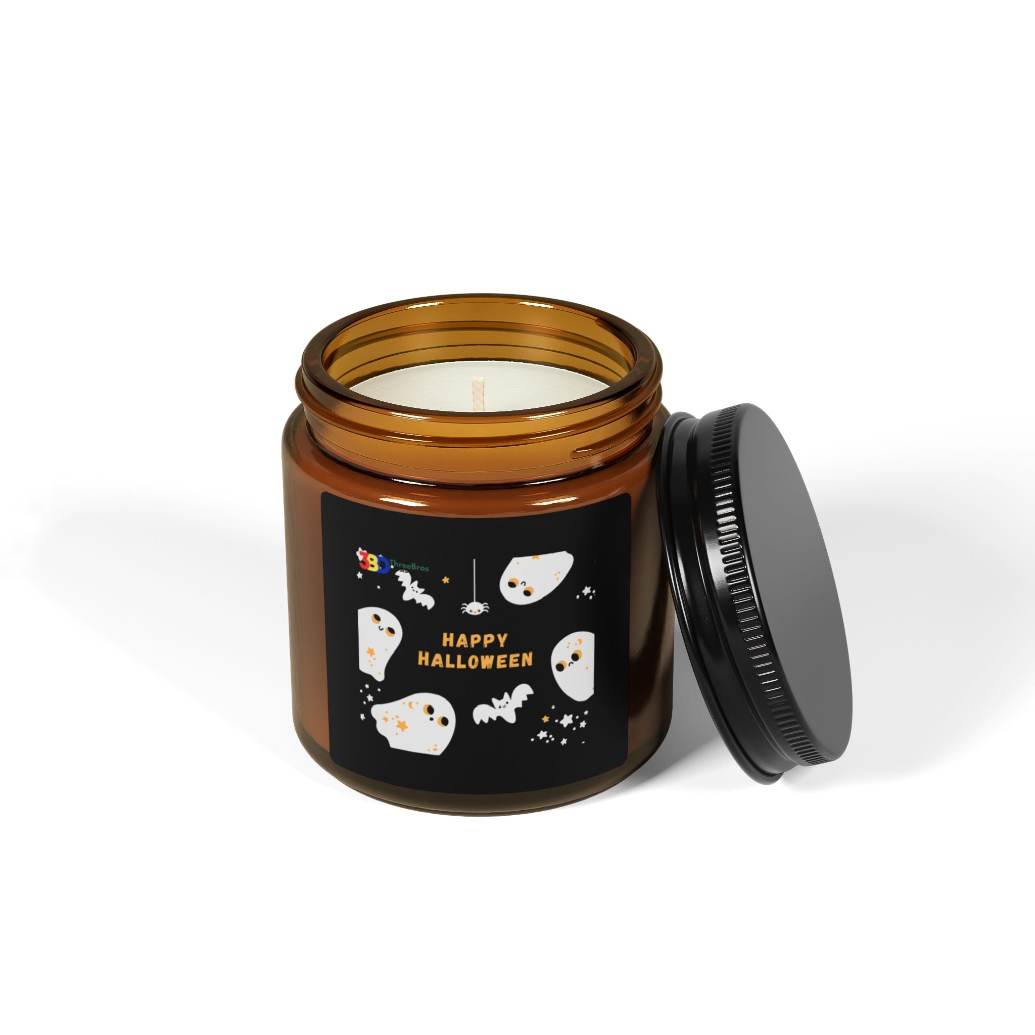 Halloween Scented Soy Candle, Multi-Size Amber Jar, Fall Decor, Spooky Gifts, Home Fragrance, Aromatherapy