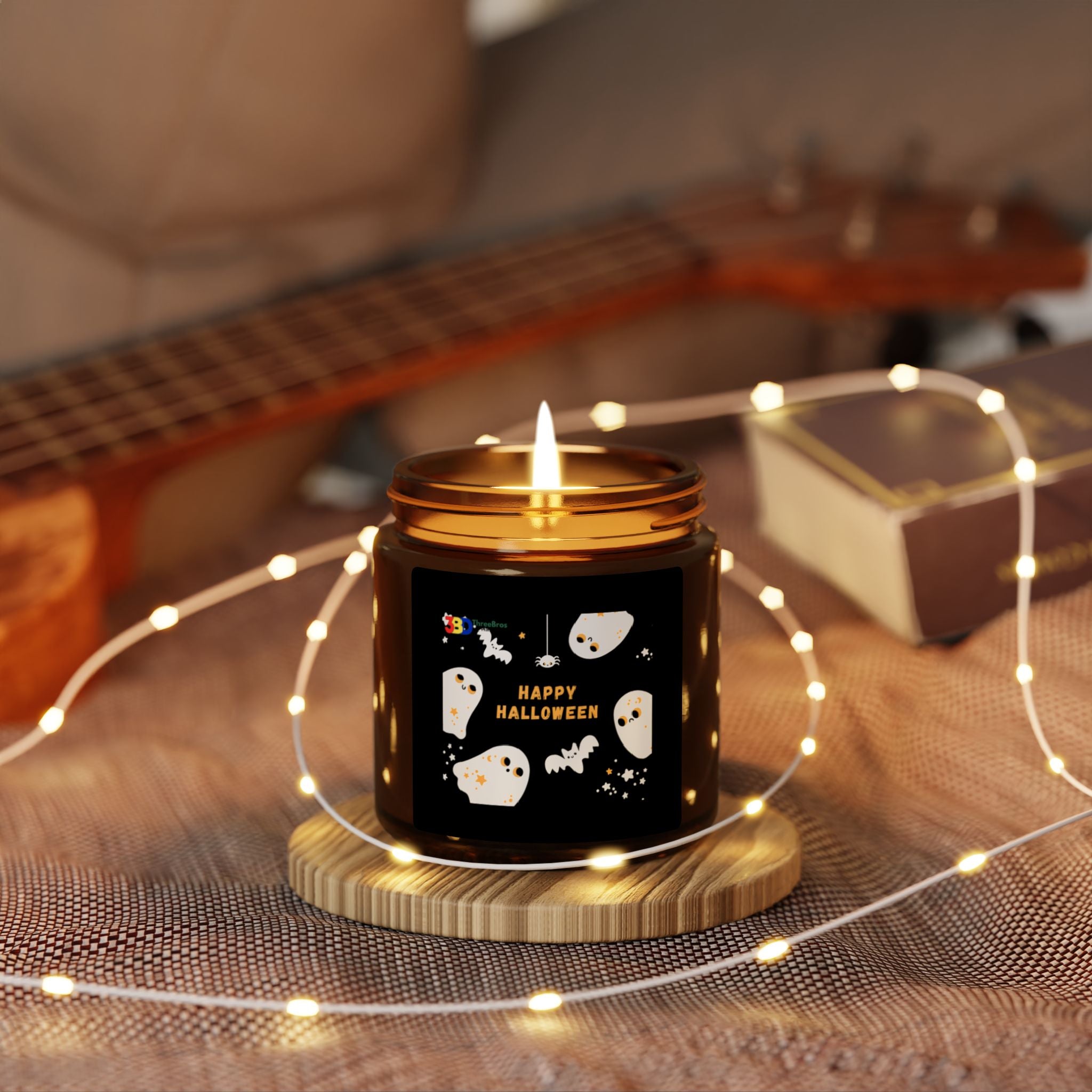 Halloween Scented Soy Candle, Multi-Size Amber Jar, Fall Decor, Spooky Gifts, Home Fragrance, Aromatherapy