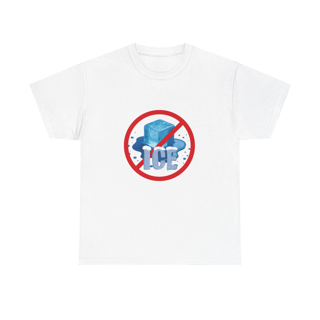 No Ice Unisex Heavy Cotton Tee, Fun Summer Shirt, Chill Vibe Shirt, Ice-Free Design Tee, Perfect Gift for Ice Haters