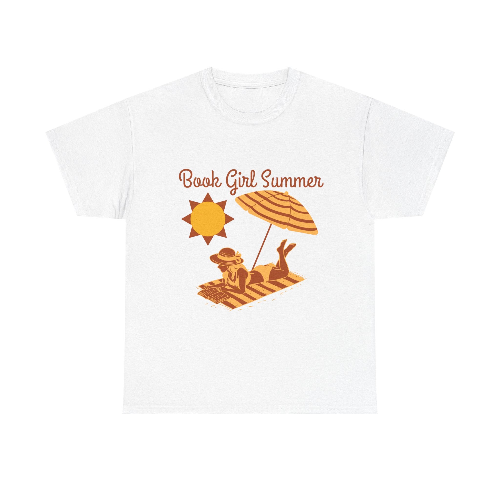 Book Girl Summer Tee, Cute Summer T-Shirt, Beach Wear, Summer Gift, Reading Enthusiast Top, Fun Vacation Shirt, Unisex Casual Wear