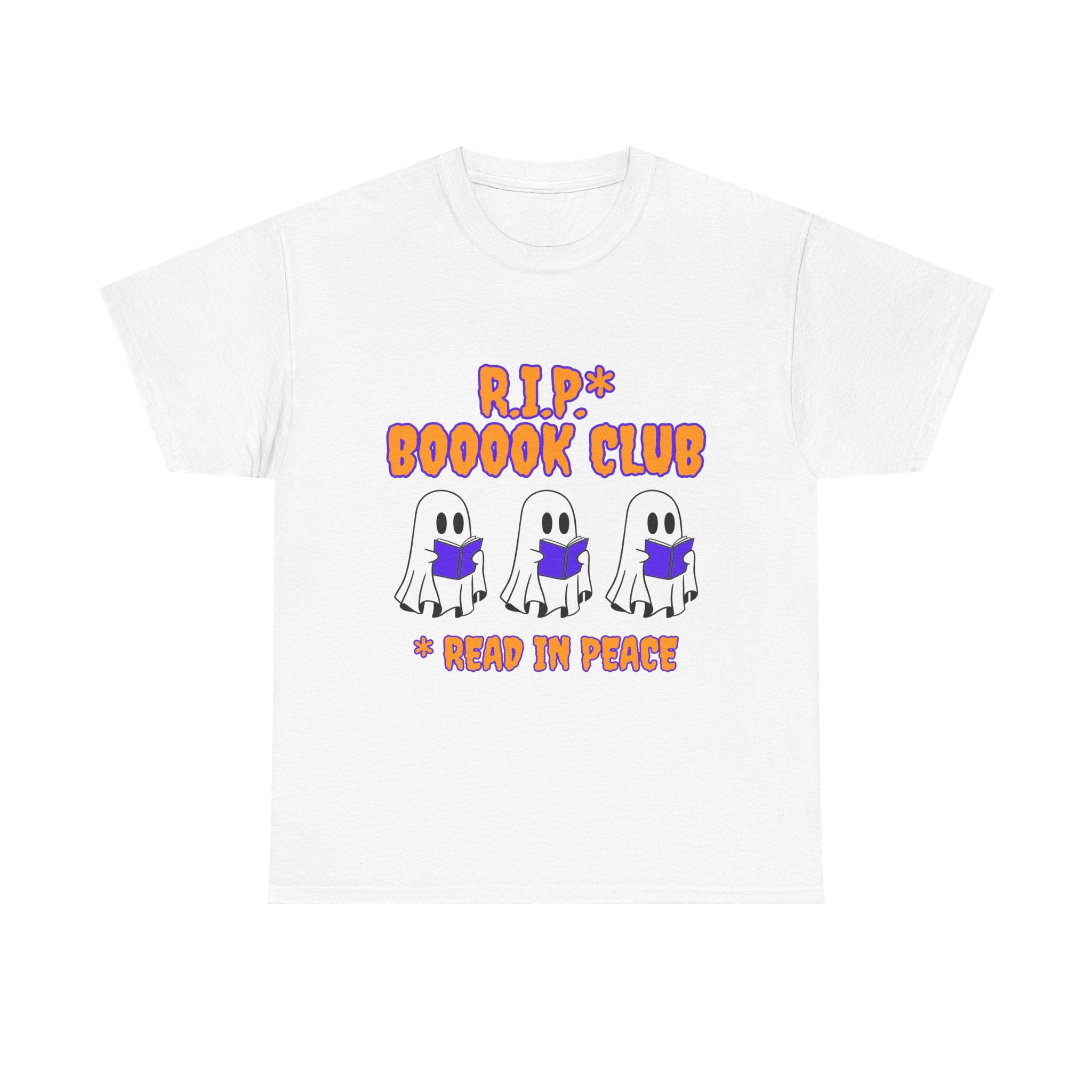Ghostly Book Club Tee – Halloween Shirt, Reading T-Shirt, Gift for Book Lovers, Unisex Cotton Tee, Spooky Apparel