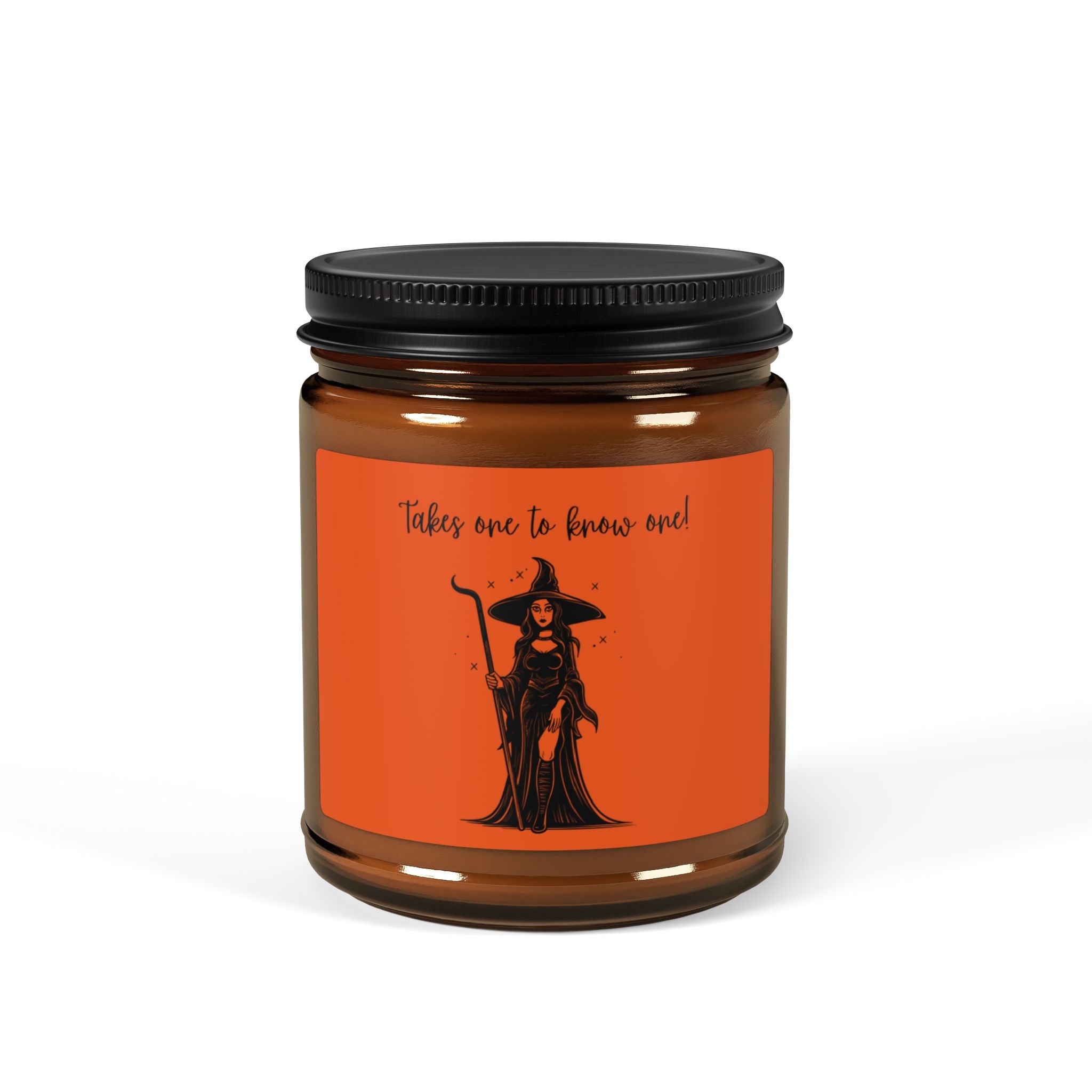 Halloween Witch Scented Soy Candle | Spooky Home Decor, October Gift, Aromatherapy Jar, Amber Jar Candle, Witch decor