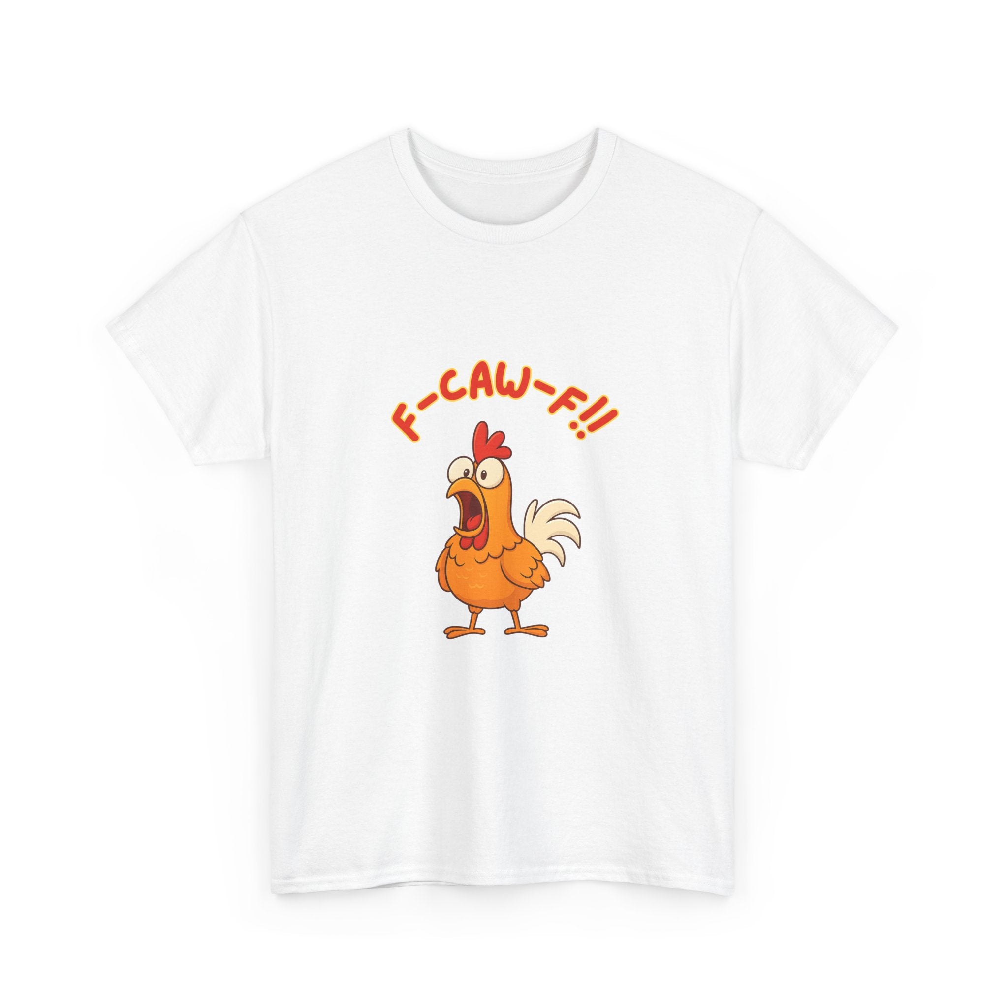 F-Caw-F Chicken Unisex Heavy Cotton Tee, Funny Chicken Shirt, Gift for Animal Lovers, Casual Wear, Perfect for Parties