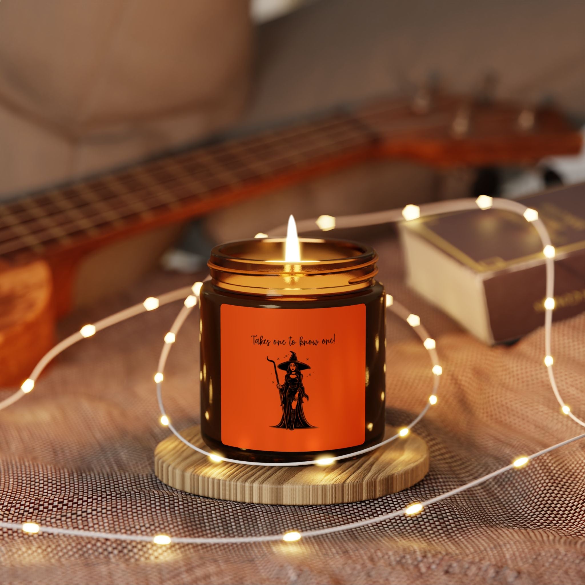 Halloween Witch Scented Soy Candle | Spooky Home Decor, October Gift, Aromatherapy Jar, Amber Jar Candle, Witch decor