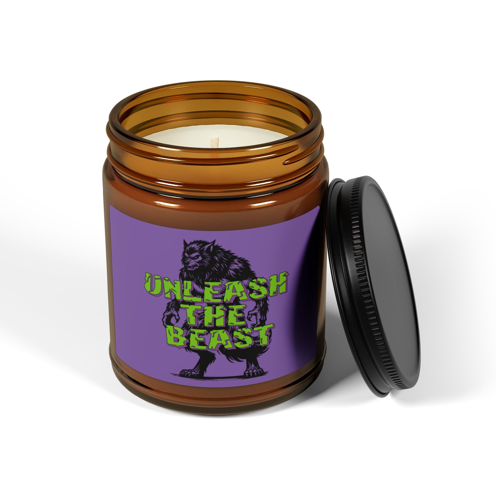 Amber Jar Soy Candle - Unleash the Beast, Relaxation Gift, Home Decor, Self-Care, Halloween Decor