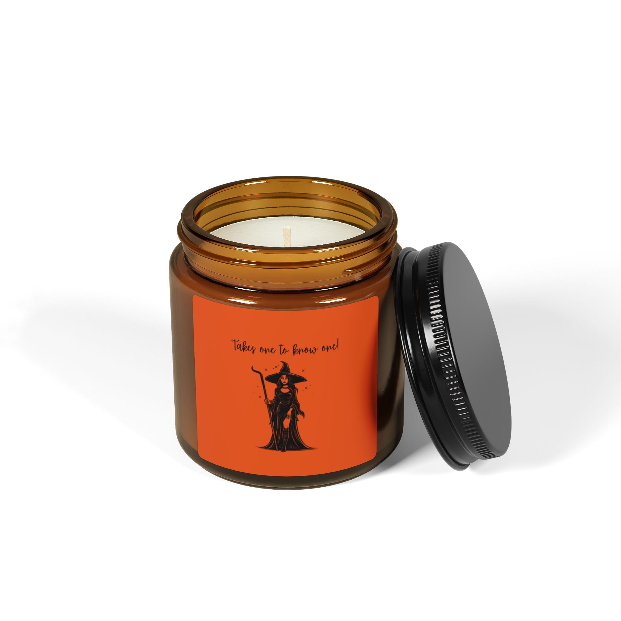 Halloween Witch Scented Soy Candle | Spooky Home Decor, October Gift, Aromatherapy Jar, Amber Jar Candle, Witch decor